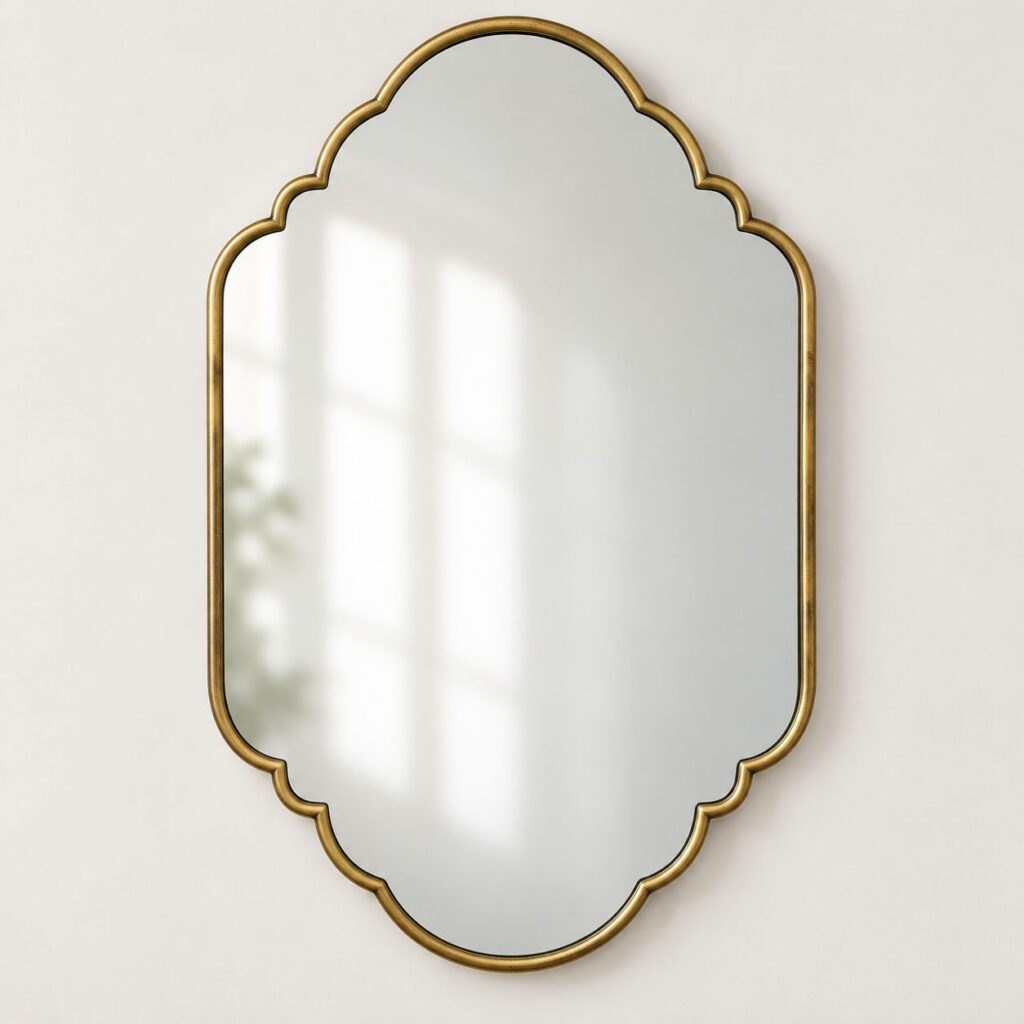 Miroir Arabesque en Laiton Massif Ciselé
