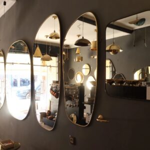Miroir Organique Mural en Laiton Courbé